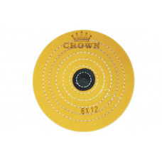 Коло муслінове CROWN жовте d-150 мм, 12 шарів (з шкір. п'ятаком)